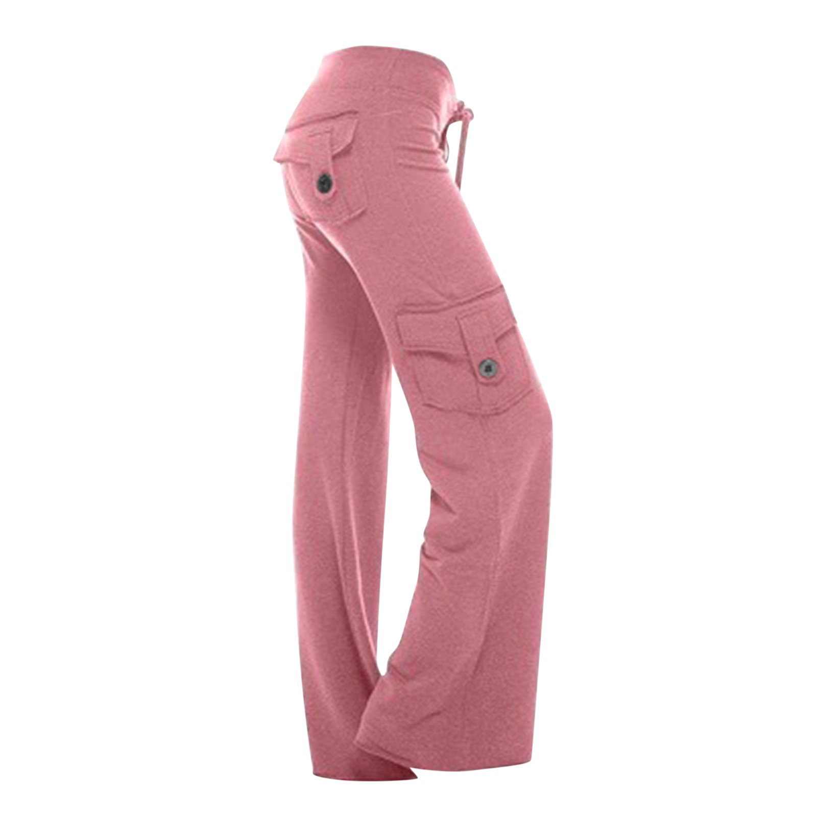 thumbnail image 2 of Pantalones de yoga anchos para mujer con bolsillos cargo - Poliéster spandex, cintura elástica, pantalones palazzo elásticos, aptos para el gimnasio/entrenamiento/uso informal, 2 of 5